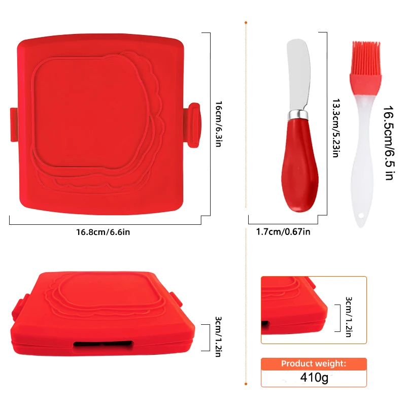 3pack Food Grade Sandwich Toas - Kitchen Baking Set recension och pris