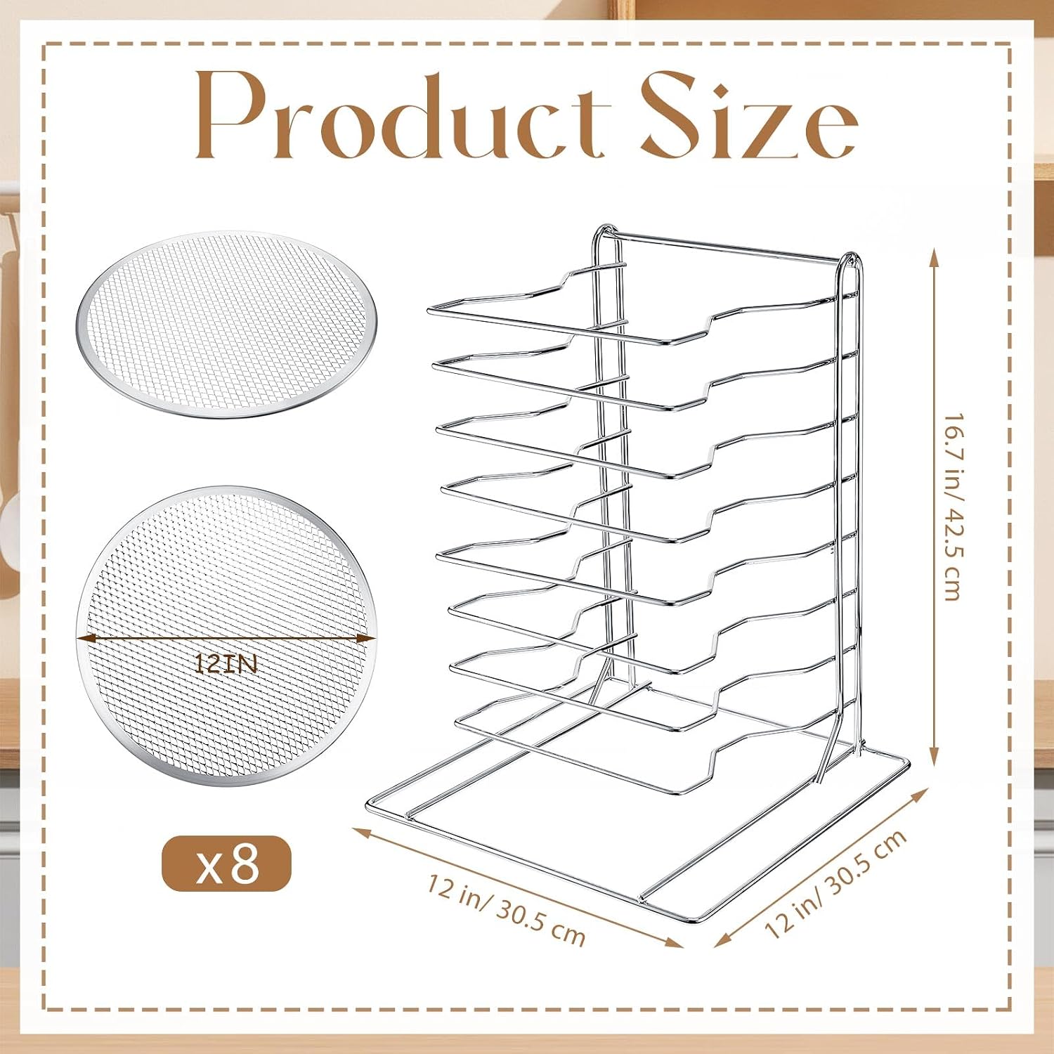 Pizza Rack 8 Tiered Stand With - Kitchen Baking Set recension och pris