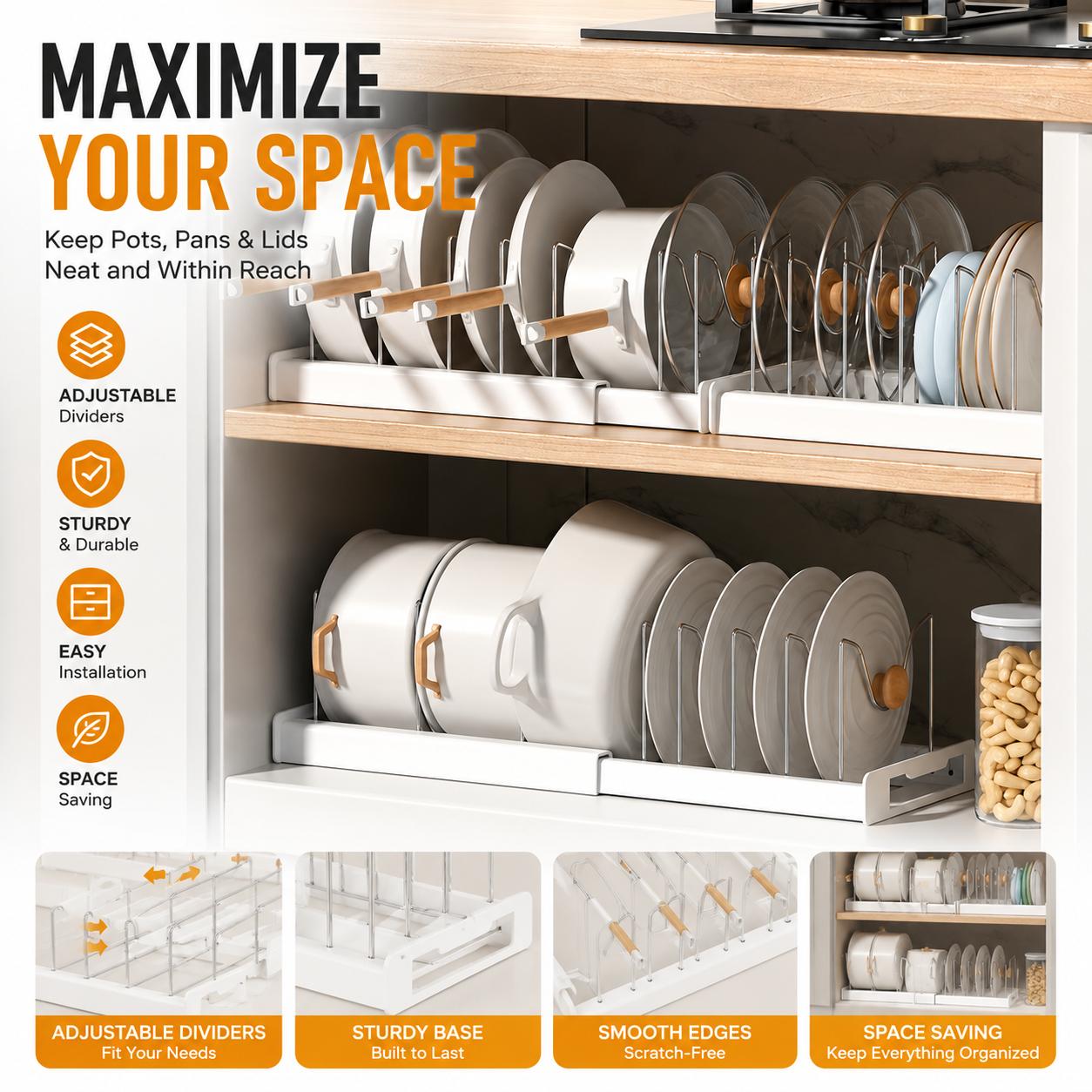 ABS Expandable Pot and Pan Org - Kitchen Baking Drawer recension och pris