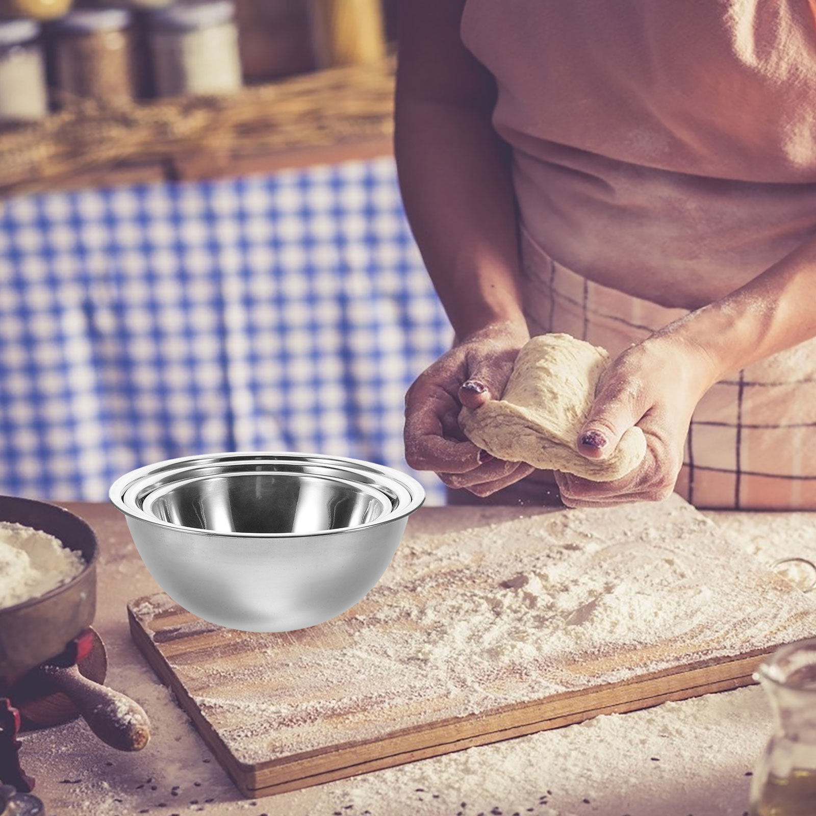 3Pcs Stainless Steel Mixing Bo - Kitchen Baking Set recension och pris