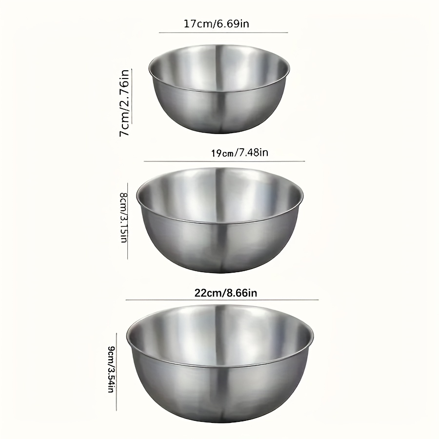 3pcs Stainless Steel Salad Bow - Kitchen Baking Set recension och pris